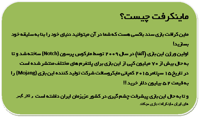 Rounded Rectangle: ی یʿ
ی  ی  ǘی      یی یی     ی  ی!
ی ю ی ی ()   ۲۰۰۹  ј  (Notch)       ی  ۷۰ یی ی  ی ی ی  ی     
 ی ۱۵ Ӂ ۲۰۱۵ ی ی ј ی  ی ی (Mojang)   ی ۲.۵ یی  ی!! 
    ی ی ی  یی   ی ی    ǘ ی ی ی ی ی ی
